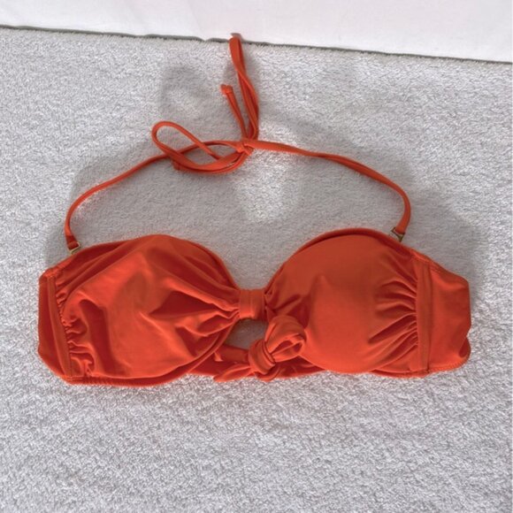5/$25 Folded & Hung Swim Vibrant Orange Bikini Top M - Picture 7 of 7